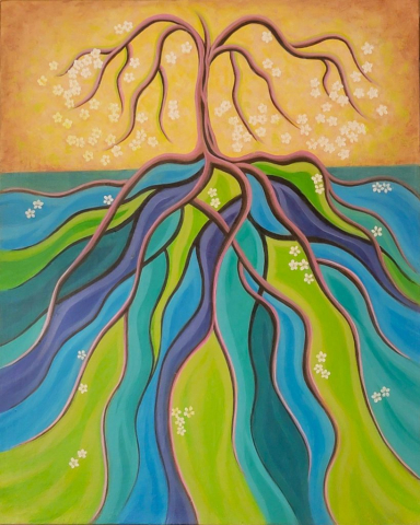 Tree of Life, acrylic on canvas, 16x20